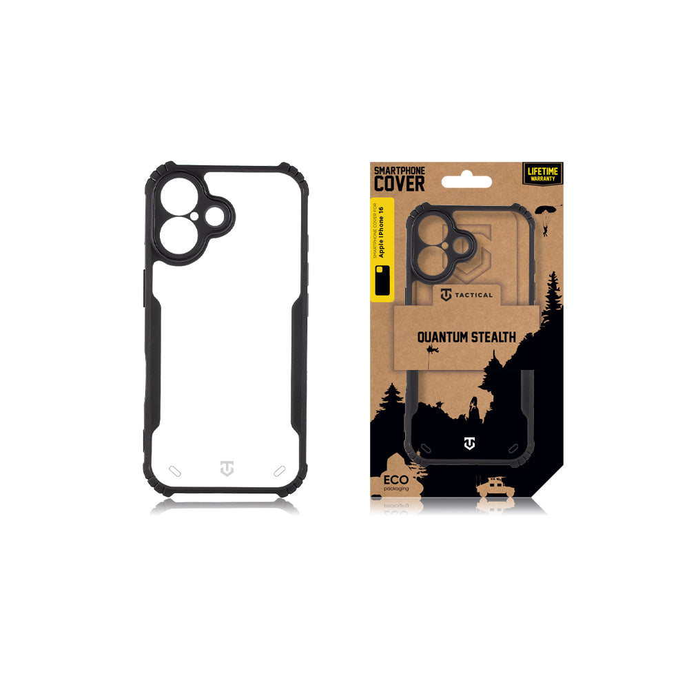 Tactical iPhone 16 Quantum Stealth Back Cover Clear Black