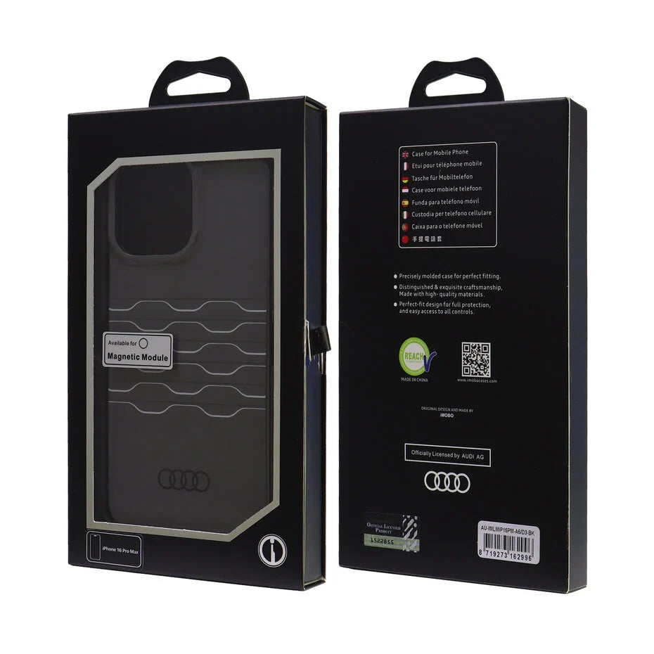 Audi iPhone 16 Pro Max Achterkant backcover hoesje IML A6 Zwart